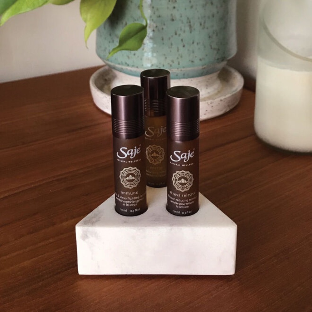 Saje My Remedies Triangle Roll-On Remedy Holder New marble look Best home gift